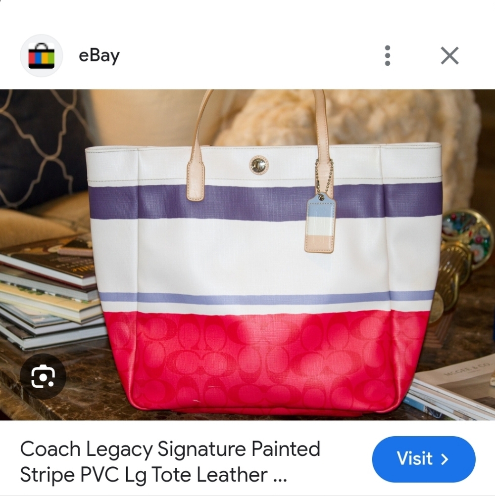 NWOT Coach Legacy Signature Painted PVC Leather Tote Bag - Picture 5 of 11